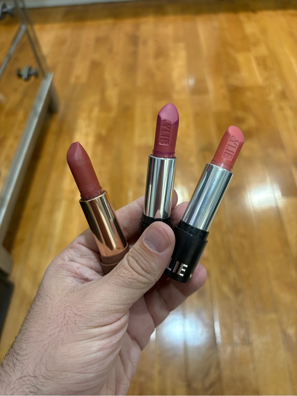 Kylie Cosmetics matte lipsticks in shades Woods, Blushing Babe & Fall In Love